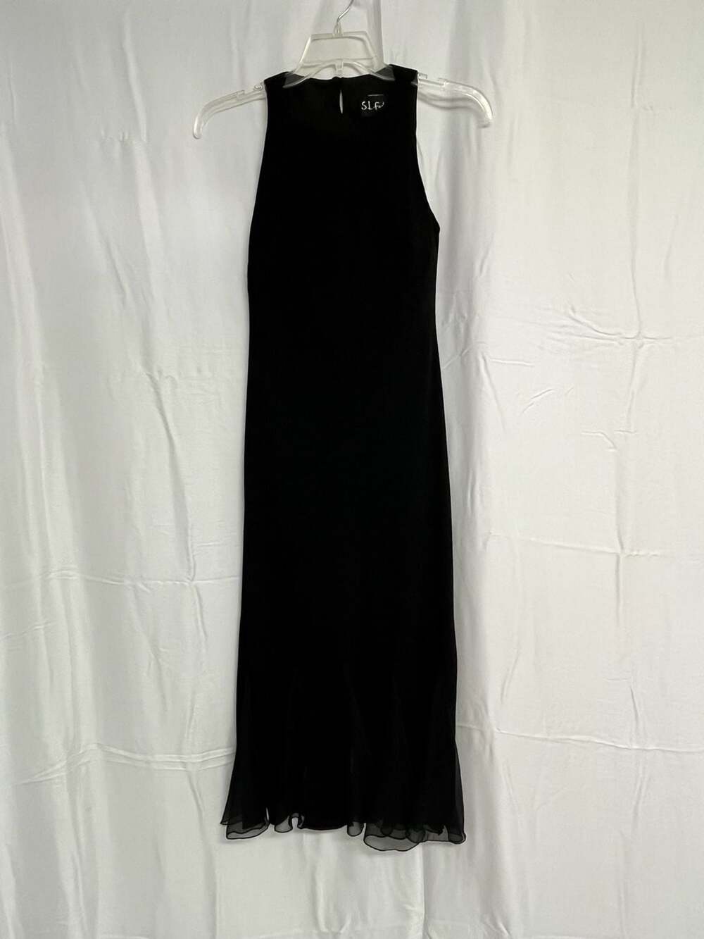 S.L. Fashions Black Sleeveless Ruffle Hem Maxi Dress
